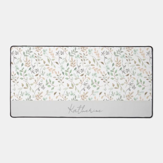 Wildflower Boho Custom Custom Name Schreibtischunterlage (Vorderseite)