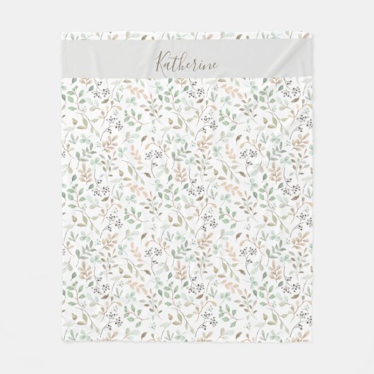  Wildflower Boho Custom Name  Fleecedecke (Vorderseite)