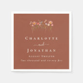 Wildflower Boho Fall Floral Custom Wedding Serviette (Vorderseite)