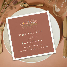 Wildflower Boho Fall Floral Custom Wedding Serviette