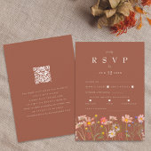 Wildflower Boho Fall Terracotta Meal Options RSVP Karte