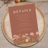 Wildflower Boho Fall Terracotta Wedding Details Begleitkarte