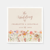 Wildflower Boho Floral Beige Terracotta Wedding Serviette (Vorderseite)