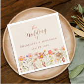 Wildflower Boho Floral Beige Terracotta Wedding Serviette