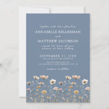 Wildflower Boho Floral Blue Wedding