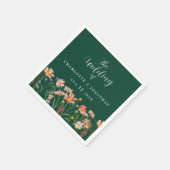 Wildflower Boho Floral Green Wedding Serviette (Ecke)