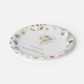 Wildflower Boho garden floral Pappteller (Schrägansicht)