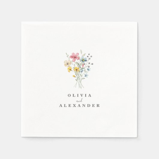Wildflower Boho garden floral Serviette (Vorderseite)