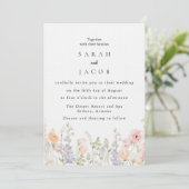 Wildflower Boho Garden Wedding Invitation Einladung (Stehend Vorderseite)