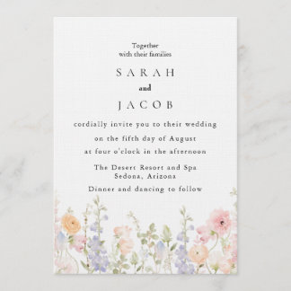 Wildflower Boho Garden Wedding Invitation Einladung