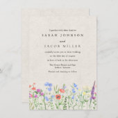 Wildflower Boho Garden Wedding Invitation Einladung (Vorne/Hinten)