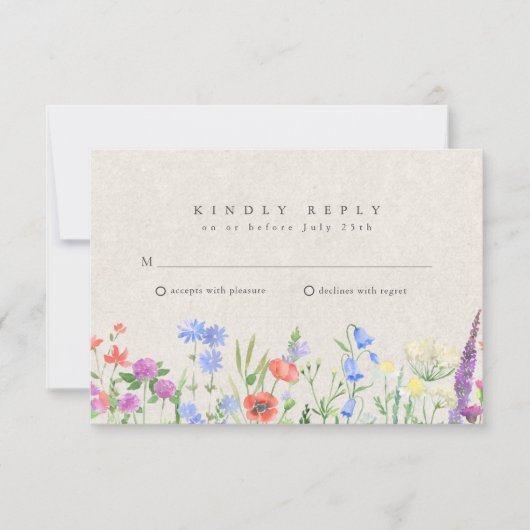 Wildflower Boho Garden Wedding RSVP (Vorderseite)