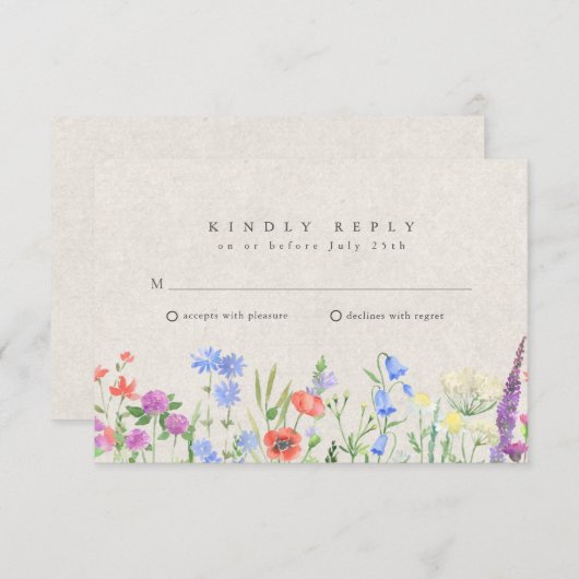 Wildflower Boho Garden Wedding RSVP  (Vorne/Hinten)