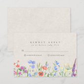 Wildflower Boho Garden Wedding RSVP  Karte (Vorne/Hinten)