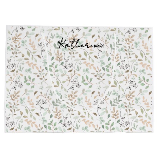 Wildflower Boho Große Geschenktüte (Rückseite)