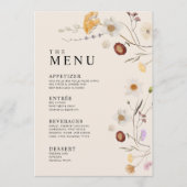 Wildflower-Boho-Menü Menükarte (Vorderseite)