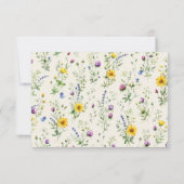 Wildflower Boho Moderne Hochzeit Qr Code RSVP Karte (Rückseite)