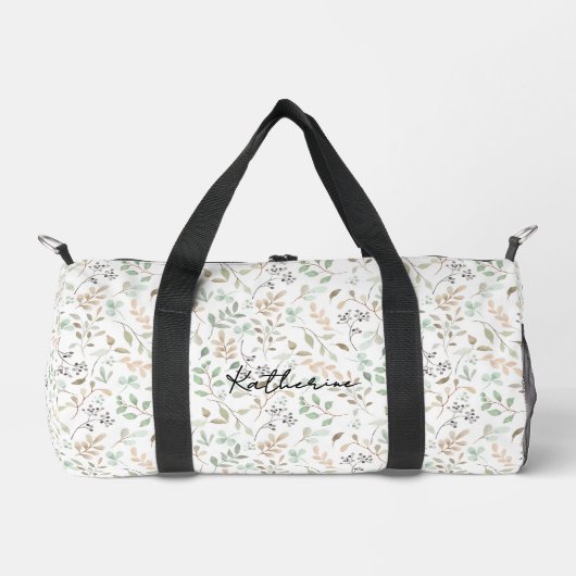 Wildflower Boho Personalized Duffle Bag (Vorderseite)