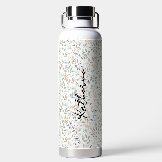 Wildflower Boho Personalized Trinkflasche (Rückseite)
