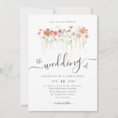 Wildflower Boho Wedding QR code Einladung (Vorderseite)