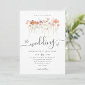 Wildflower Boho Wedding QR code Einladung (Stehend Vorderseite)