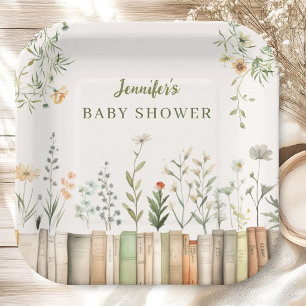Wildflower Books Baby Shower Geschlechtsneutral Pappteller
