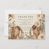 Wildflower Boots Country Bridal Shower Dankeskarte (Vorderseite)