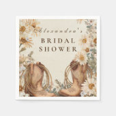 Wildflower Boots Country Bridal Shower Serviette (Vorderseite)