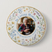 Wildflower Botanical Bereavement Sympathy Button (Vorderseite)