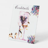 Wildflower Botanical Cocktails Wedding Tabletop Sockelschild (Vorderseite)