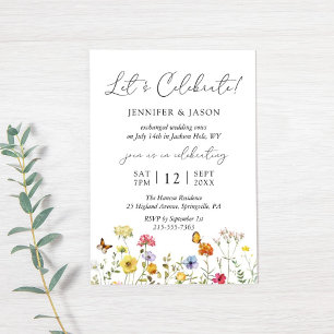 Wildflower Botanical Elopement Wedding Reception Einladung