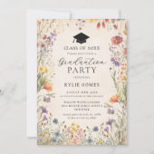 Wildflower Botanical Graduation Party Invitation Einladung (Vorderseite)
