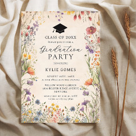 Wildflower Botanical Graduation Party Invitation Einladung
