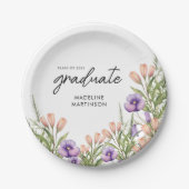 Wildflower Botanical Graduation Party Pappteller (Vorderseite)