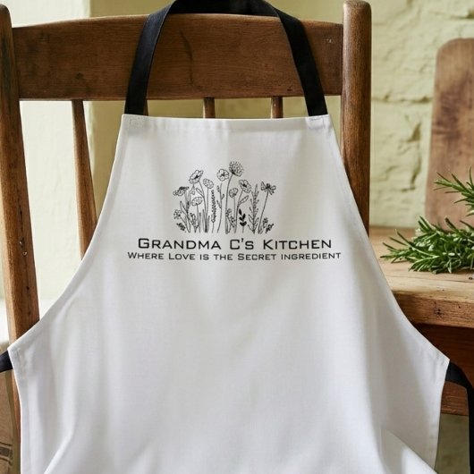 Wildflower Botanical Grandma Kitchen Schürze