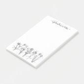 Wildflower Botanical Pretty Floral Garden Name Post-it Klebezettel (angewinkelt)