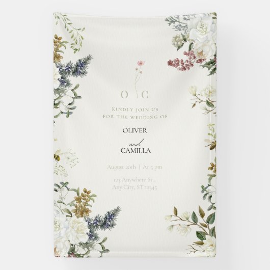 Wildflower Botanical Wedding Banner (Vertikal)