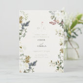 Wildflower Botanical Wedding Invitation Template  Einladung (Stehend Vorderseite)