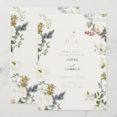 Wildflower Botanical Wedding Invitation Template  Einladung (Vorne/Hinten)