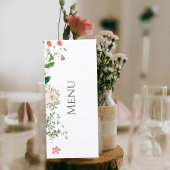 Wildflower Botanical Wedding Menu Card Menükarte