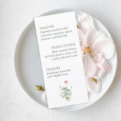 Wildflower Botanical Wedding Menu Card Menükarte