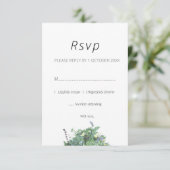 Wildflower Botanical Wedding RSVP Card (Stehend Vorderseite)