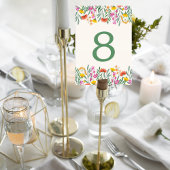 Wildflower Botanical Wedding Table Number Card Tischnummer