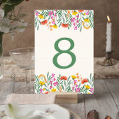 Wildflower Botanical Wedding Table Number Card Tischnummer