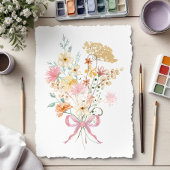 Wildflower Bouquet Floral Ribbon Striped Name Girl Fleecedecke