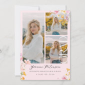 Wildflower & Bow Graduation Announcement Ankündigung (Vorderseite)