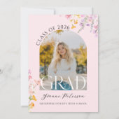 Wildflower & Bow Graduation Invitation Einladung (Rückseite)