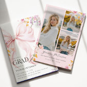 Wildflower & Bow Graduation Invitation Einladung