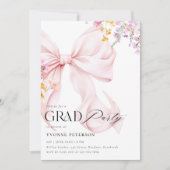 Wildflower & Bow Graduation Invitation Einladung (Vorderseite)