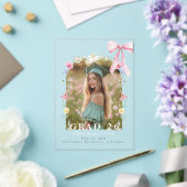 Wildflower Bow Graduation party Photo Collage Acryleinladungen (In Situ (Hochzeit))